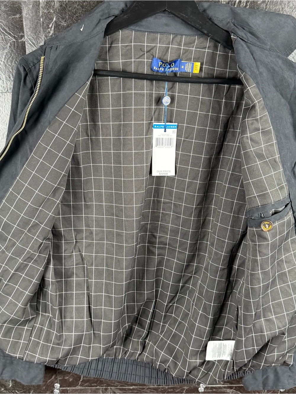 Polo Ralph Lauren Women’s Grey Packable Bi Harrington Jacket Medium (Men’s Small - Picture 2 of 7
